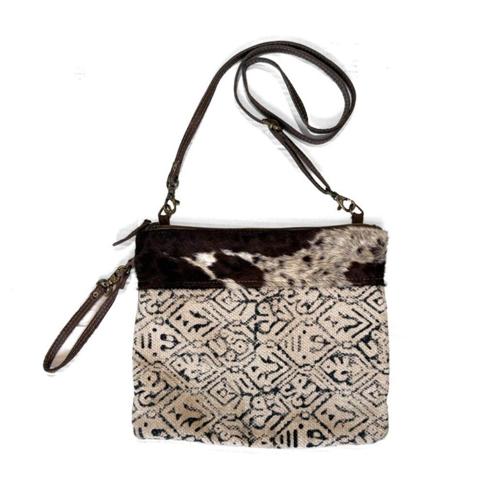 Myra Bag Cowhide & Canvas Crossbody Bag